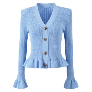 Women’s Slim Fit V-Neck Knitted Cardigan