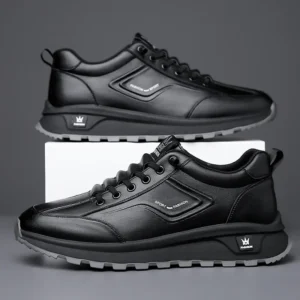 Men’s Genuine Leather Lace-Up Sneakers