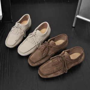 AIYUQI 2026 Women's Loafers Cow Suede Square Toe Flat Shoes For Women Large Size Shallow Mouth Soft Sole Female Moccasins