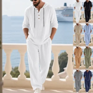 Men’s Cotton Linen Casual 2-Piece Set