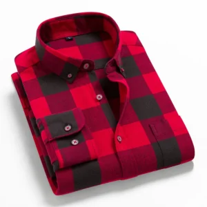 Men’s Cotton Long Sleeve Button-Up Shirt