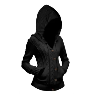 Women’s Cable Knit Hooded Cardigan