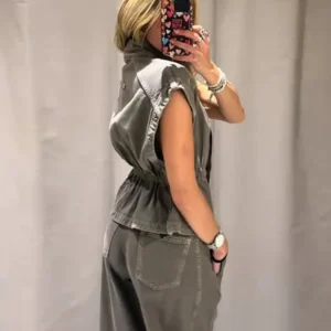 Women’s Casual Denim Vest & Pants Set