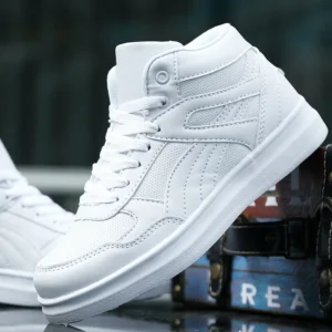 Spring Fashion Casual Shoes Men White Sneakers Breathable High top Flats Skateboarding Shoes 2025 New Unisex man shoes