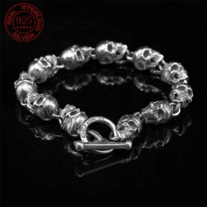 Sterling Silver Skull Bracelet