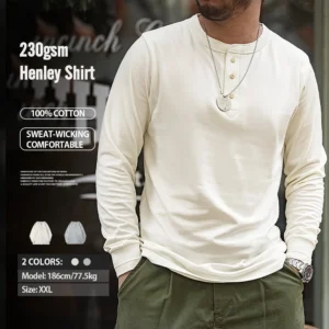 Men’s Long Sleeve Henley Shirt