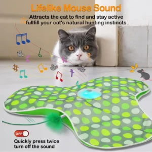 Interactive Hide & Seek Cat Toy with Squeaky Mouse