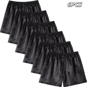 JupiterSecret 6pcs Men’s Satin Boxer Shorts