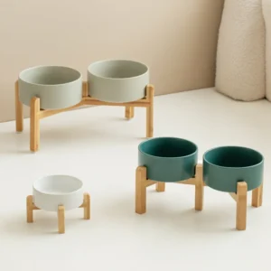 Double Elevated Ceramic Pet Bowls