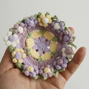 Hand-Knitted Flower Placemat