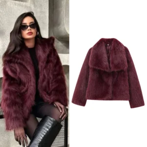 Women’s Plush Fur Bomber Jacket