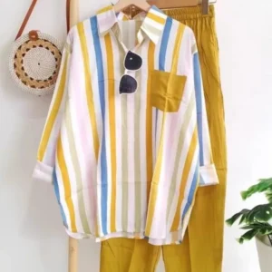 Plus Size Women’s Striped Two-Piece Set