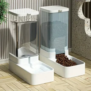 Automatic Gravity Dog Feeder & Water Dispenser Set