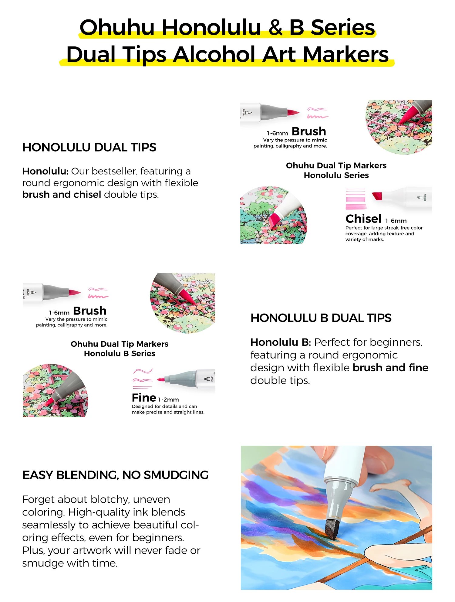 Ohuhu Honolulu 48 Pastel Colors Marker Pen Set Alcohol Art Markers Refillable Dual Tips Sketching Drawing School Art Supplies Ohuhu Honolulu 48 Pastel Colors Marker Pen Set Alcohol Art Markers Refillable Dual Tips Sketching Drawing School Art Supplies
