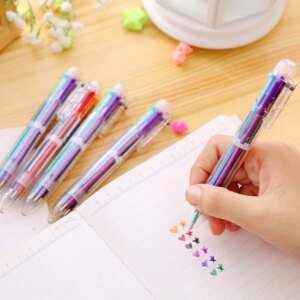 6-Color Retractable Ballpoint Pen Set – 0.5mm Fine Point Multicolor Pens for School, Office, Journaling & Art