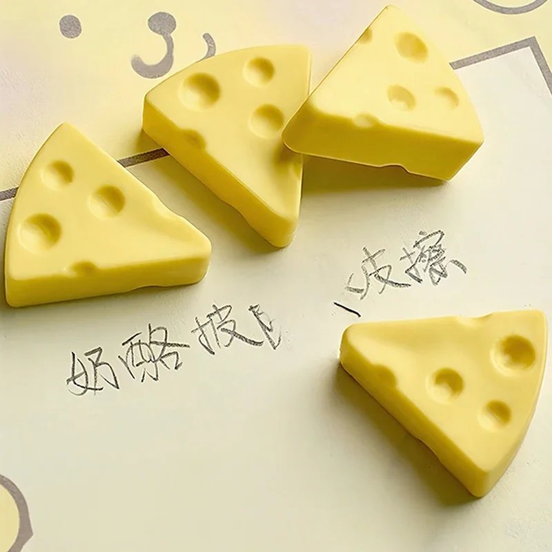 Simulation Cheese Eraser Soft School Supplies Clean Mess Free Stationary Office Student Rubber Eraser For Kids Gift