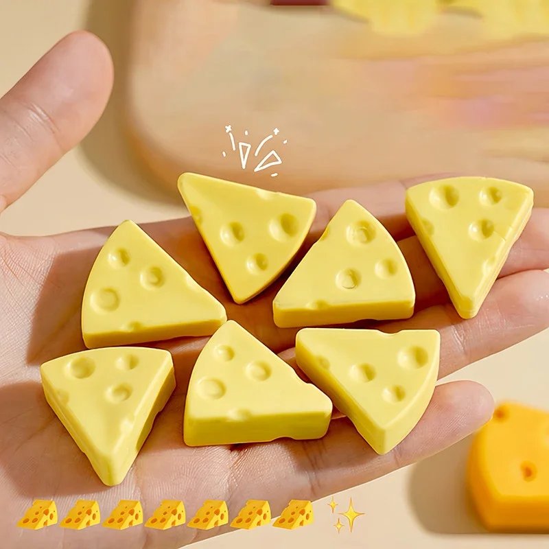 Simulation Cheese Eraser Soft School Supplies Clean Mess Free Stationary Office Student Rubber Eraser For Kids Gift