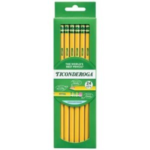 24-Count Yellow Pencils with Sharpeners – Erasable, Unsharpened #2 Pencils for School, Art & Stationery