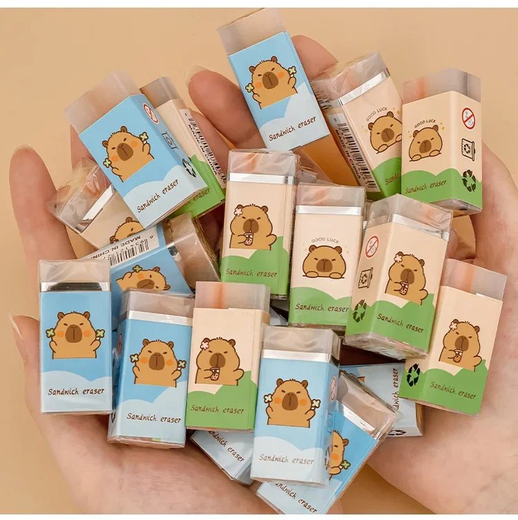 Kapibala Eraser Primary School Student Cartoon Sandwich Painting Eraser Cute Capybara False Debris Correction Pencil Rubber Kapibala Eraser Primary School Student Cartoon Sandwich Painting Eraser Cute Capybara False Debris Correction Pencil Rubber