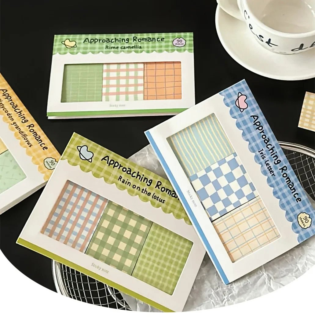 Kawaii Grid Sticky Notes Set, Cute Memo Pads Assorted Colors for Diary Journal Scrapbooking, Stationery Gift for School Office Supplies Kawaii Grid Sticky Notes Set, Cute Memo Pads Assorted Colors for Diary Journal Scrapbooking, Stationery Gift for School Office Supplies
