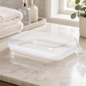 Clear Hard-Sided Zipper Pencil Case
