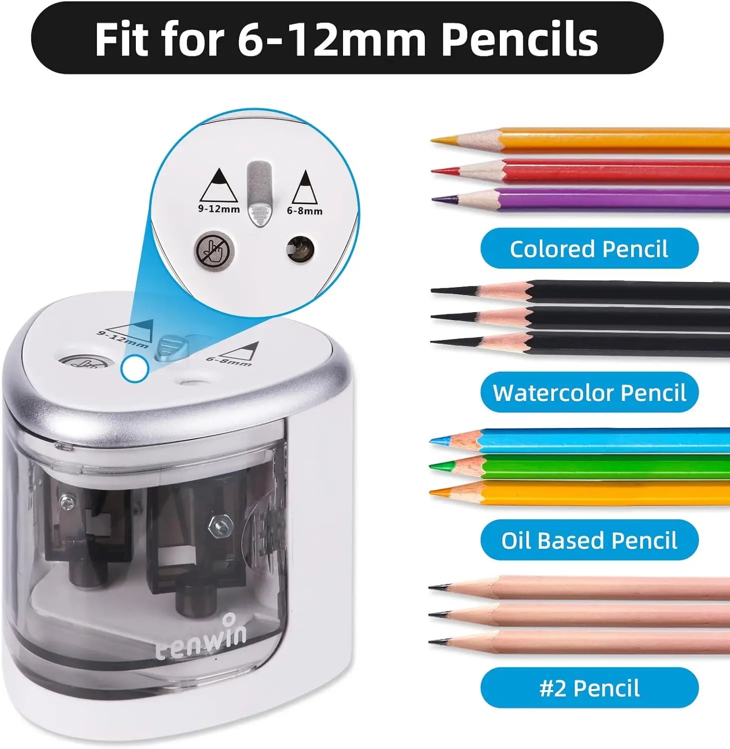 New Two-hole Electric Automatic Pencil Sharpener Switch Pencil Sharpener Home Office School Supplies Stationery Art New Two-hole Electric Automatic Pencil Sharpener Switch Pencil Sharpener Home Office School Supplies Stationery Art