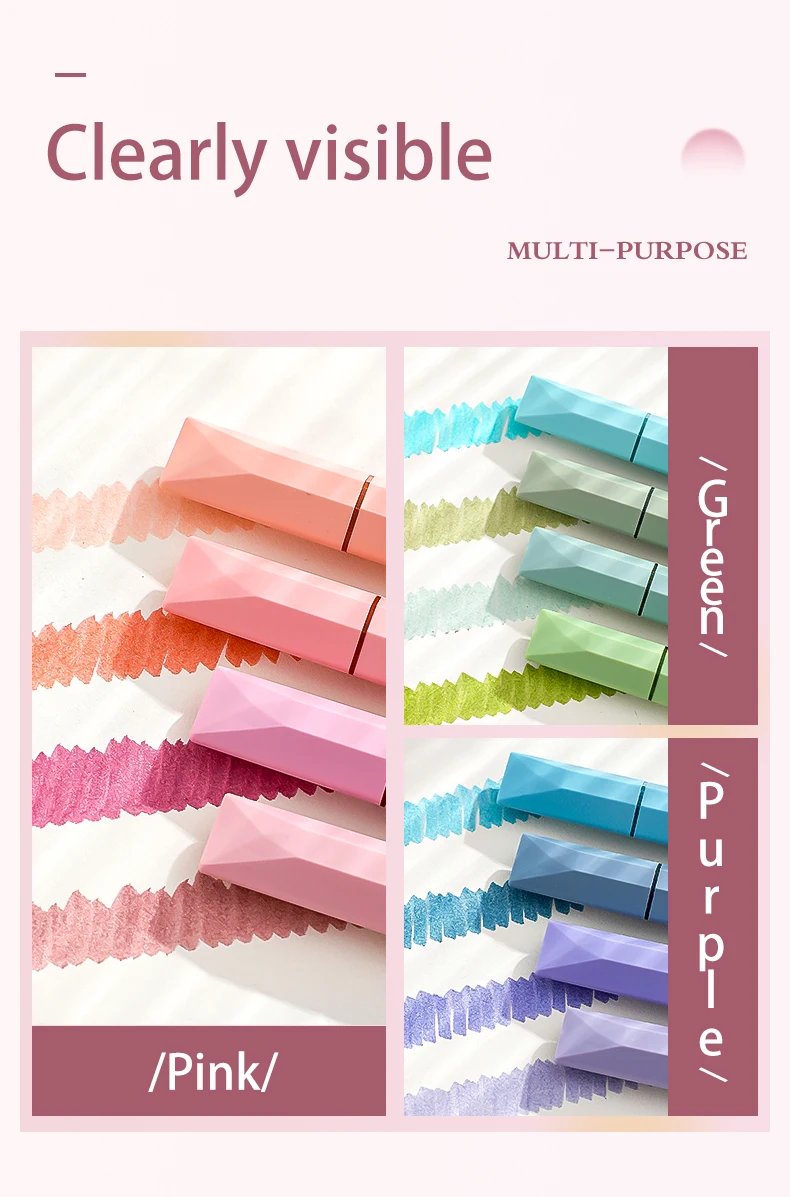 12 Colorful Highlighters, Quick Drying, Not Easy to Penetrate or Smudge, Suitable for Drawing Markers, Student Supplies and Gift