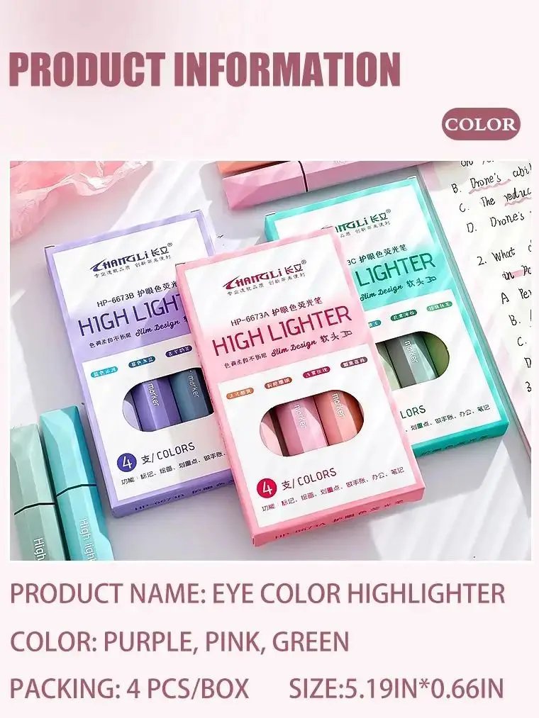 12 Colorful Highlighters, Quick Drying, Not Easy to Penetrate or Smudge, Suitable for Drawing Markers, Student Supplies and Gift