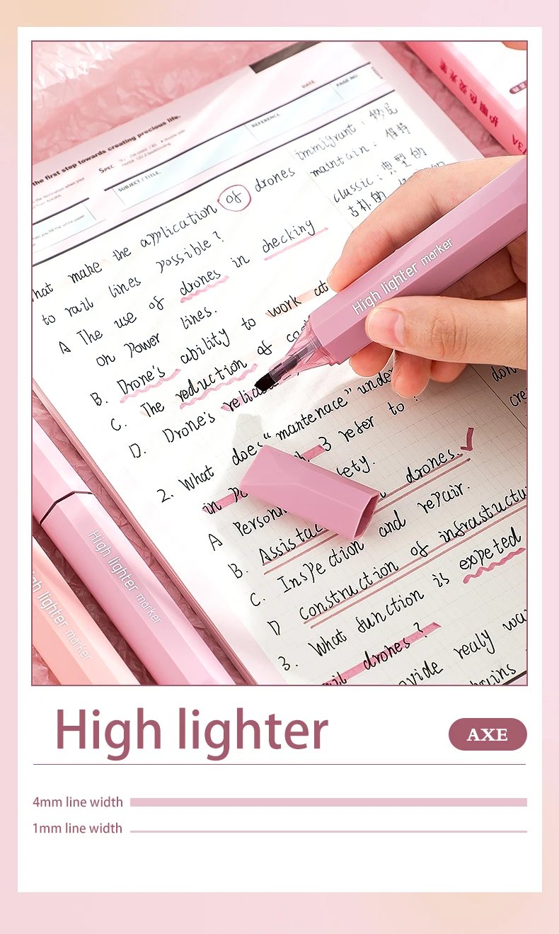 12 Colorful Highlighters, Quick Drying, Not Easy to Penetrate or Smudge, Suitable for Drawing Markers, Student Supplies and Gift