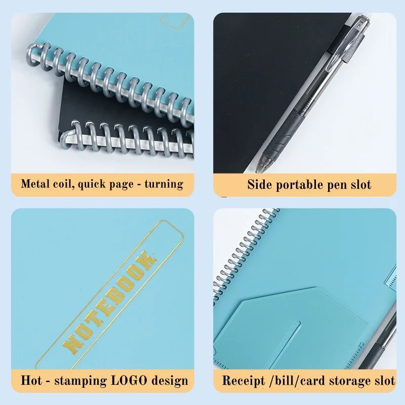 Wet - Erasable Notebook: Reusable Writing, Thickened Coil, Eco - Friendly Notepad for Office & Study, Water - Erasable, Sustaina