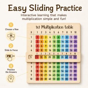 Eco-Friendly Wooden Multiplication Table Board – Natural Wood Math Learning & Educational Tool for Kids