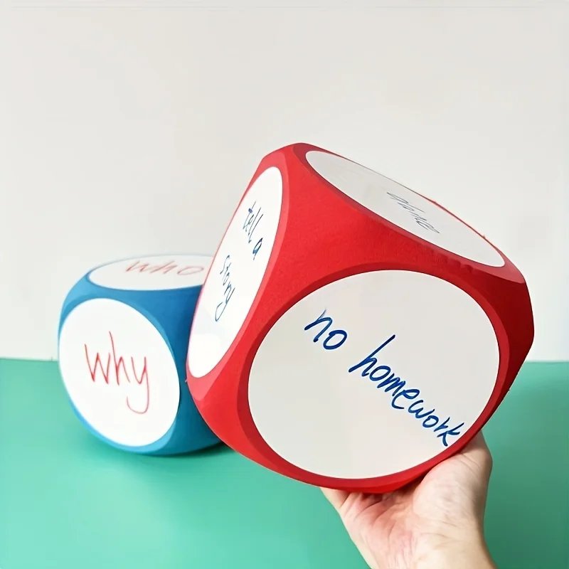 Erasable and Reusable EVA Whiteboard Dice Set with Eraser and Pen,Suitable for Math,English Skill Development Fun Classroom Prop Erasable and Reusable EVA Whiteboard Dice Set with Eraser and Pen,Suitable for Math,English Skill Development Fun Classroom Prop