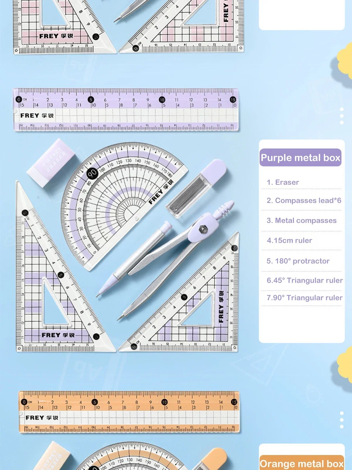 7 Pcs/Set Mathematical Rulers Set - Multi-function Professional Compass Ruler Drawing Tools, School Supplies Students Stationery 7 Pcs/Set Mathematical Rulers Set - Multi-function Professional Compass Ruler Drawing Tools, School Supplies Students Stationery