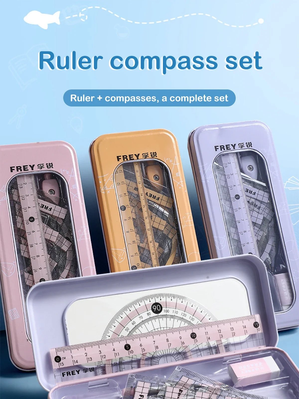 7 Pcs/Set Mathematical Rulers Set - Multi-function Professional Compass Ruler Drawing Tools, School Supplies Students Stationery 7 Pcs/Set Mathematical Rulers Set - Multi-function Professional Compass Ruler Drawing Tools, School Supplies Students Stationery