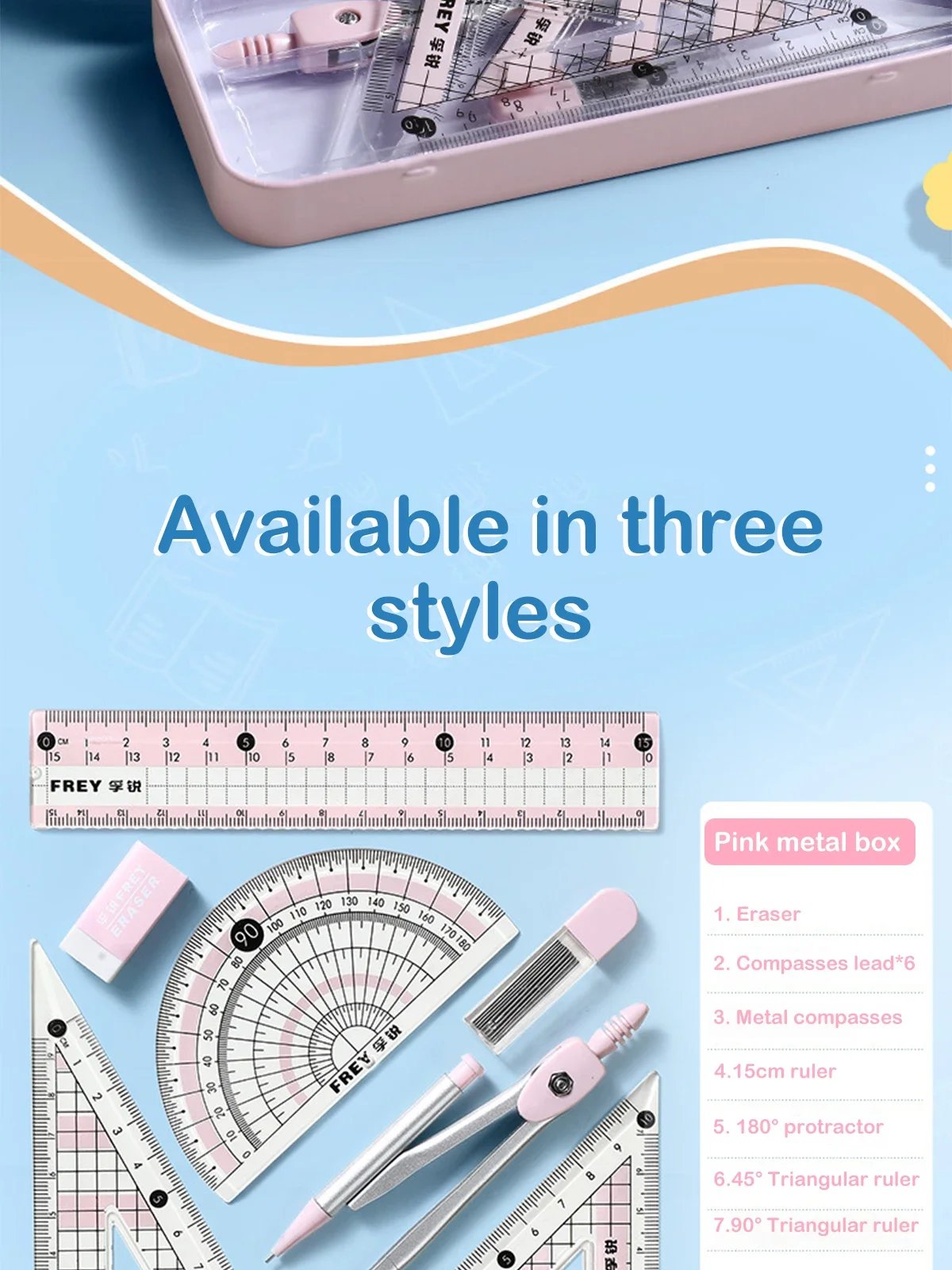 7 Pcs/Set Mathematical Rulers Set - Multi-function Professional Compass Ruler Drawing Tools, School Supplies Students Stationery 7 Pcs/Set Mathematical Rulers Set - Multi-function Professional Compass Ruler Drawing Tools, School Supplies Students Stationery