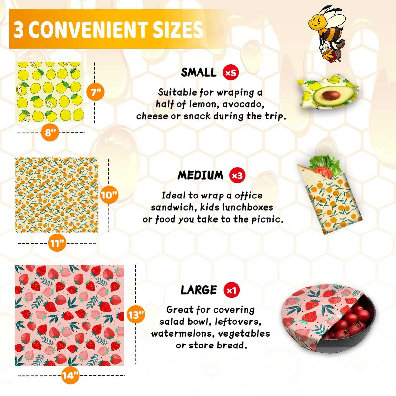 Reusable Beeswax Wrap Eco-Friendly Beeswax Food Wraps Zero Waste Bread Sandwich Food Wrap Organic Plastic-Free Food Storage Reusable Beeswax Wrap Eco-Friendly Beeswax Food Wraps Zero Waste Bread Sandwich Food Wrap Organic Plastic-Free Food Storage