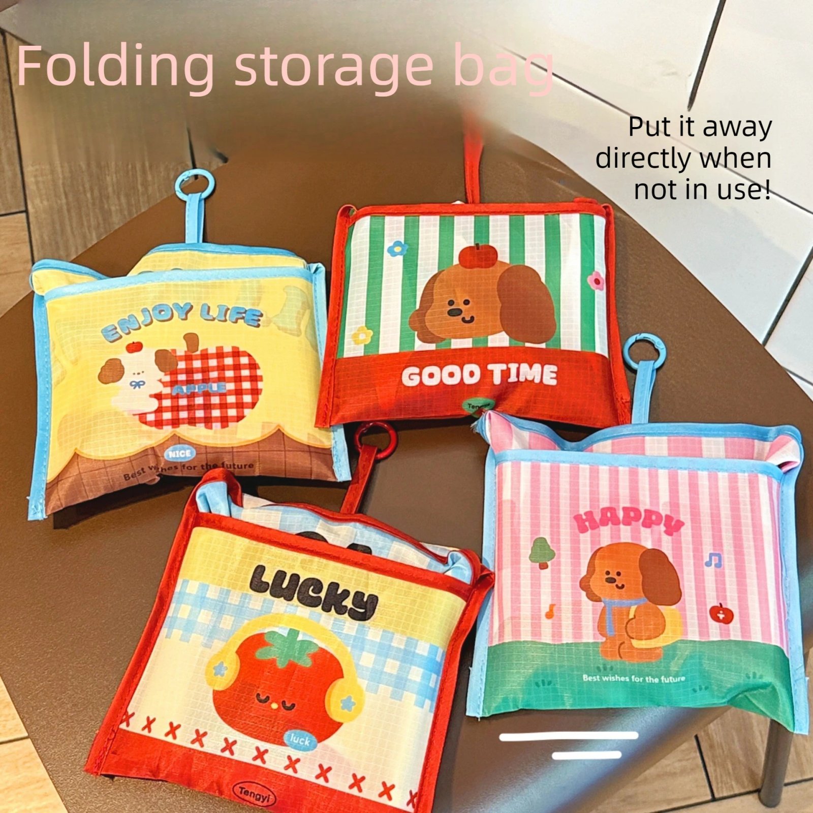Cute Cartoon Shopping Bag Portable Folding Storage Bag Eco-Friendly Shopping Bag Waterproof Environmentally Friendly