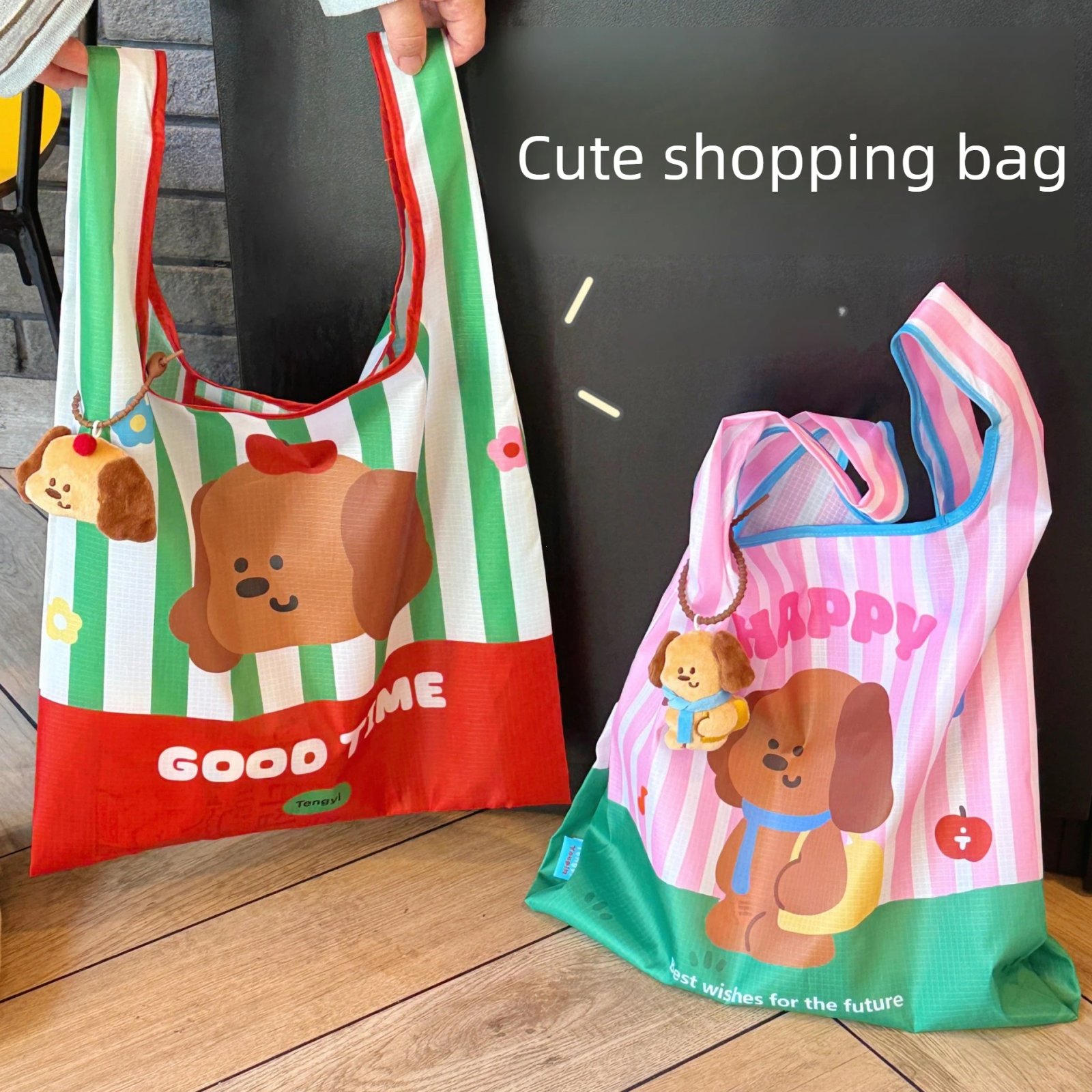 Cute Cartoon Shopping Bag Portable Folding Storage Bag Eco-Friendly Shopping Bag Waterproof Environmentally Friendly