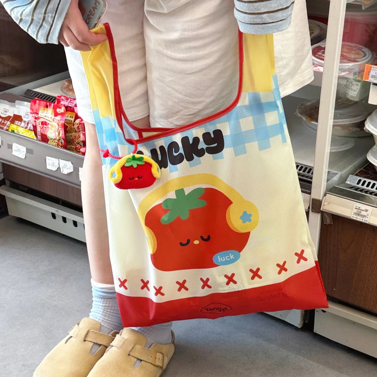 Cute Cartoon Shopping Bag Portable Folding Storage Bag Eco-Friendly Shopping Bag Waterproof Environmentally Friendly