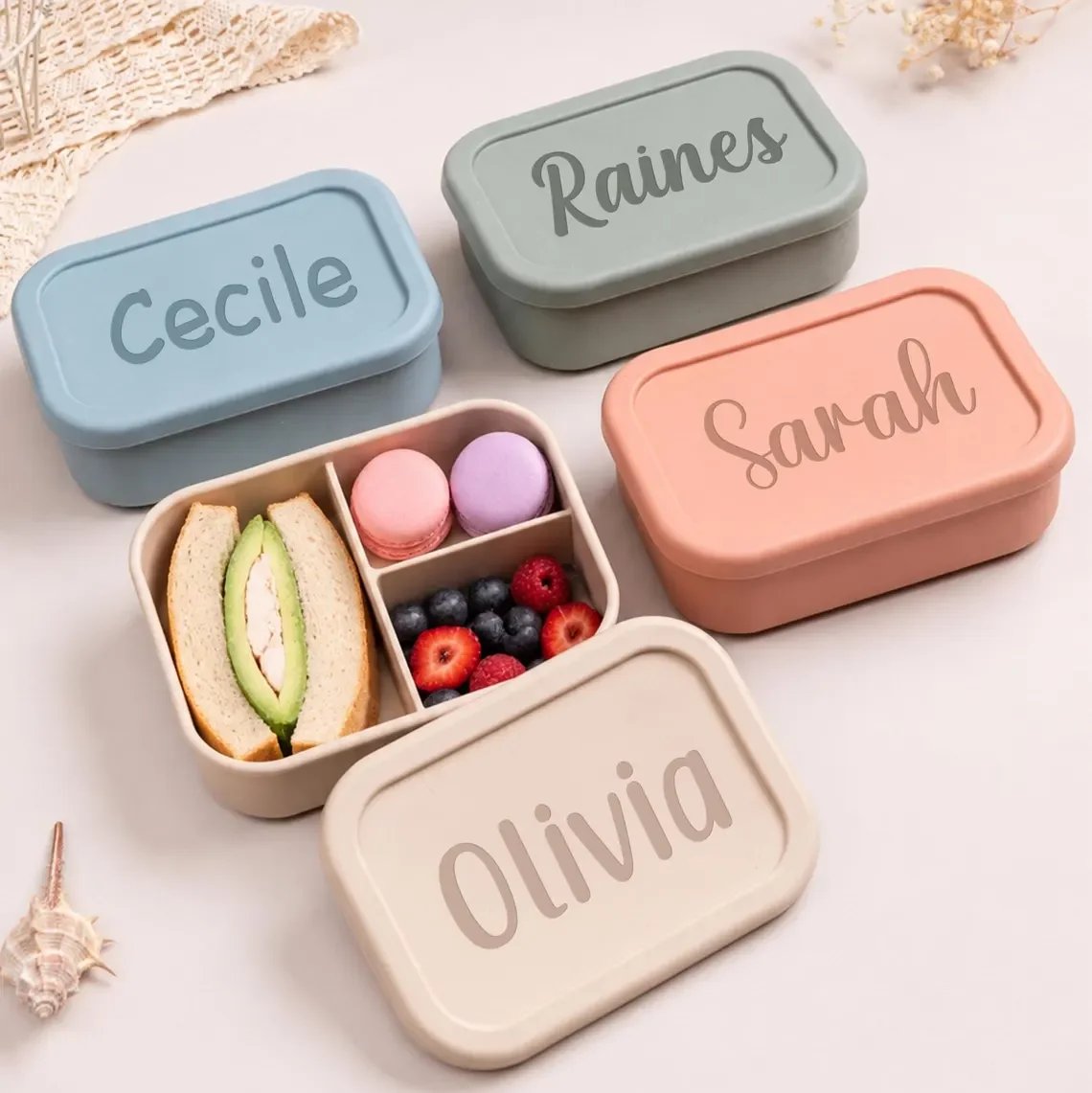 Personalized Kids Lunch Box with Name,Custom Silicone Bento Box, Lunch Box with Compartments,Back To School Gift Personalized Kids Lunch Box with Name,Custom Silicone Bento Box, Lunch Box with Compartments,Back To School Gift
