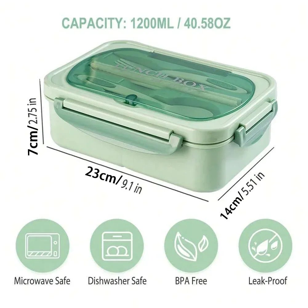 Bento Box Adult Lunch Box, Containers For Adults Men Women With 4 Compartments, Lunchable Food Container Back To School