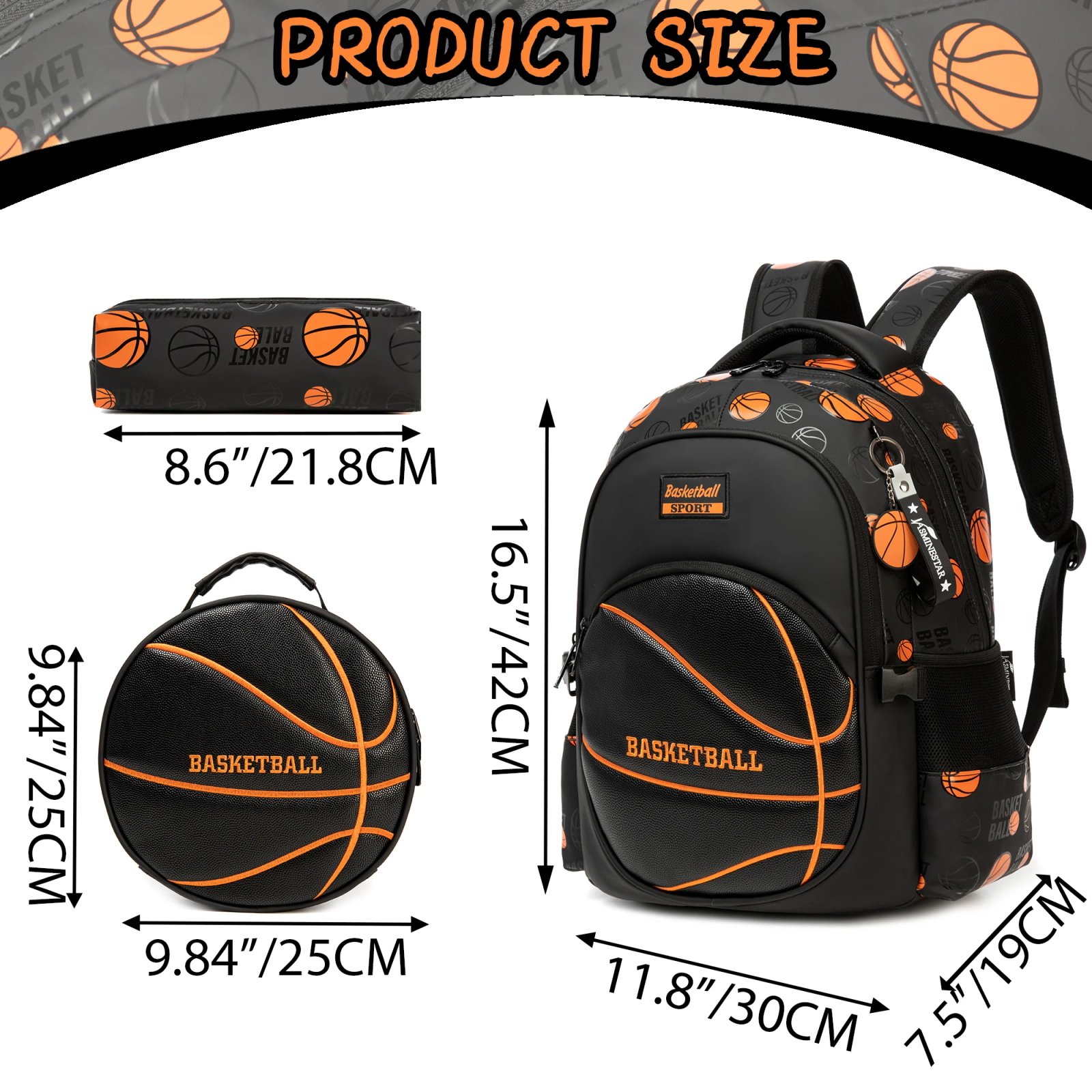 Boys' School Backpack with Lunch Box and Pencil Case - Ideal for Teens and Middle School Students