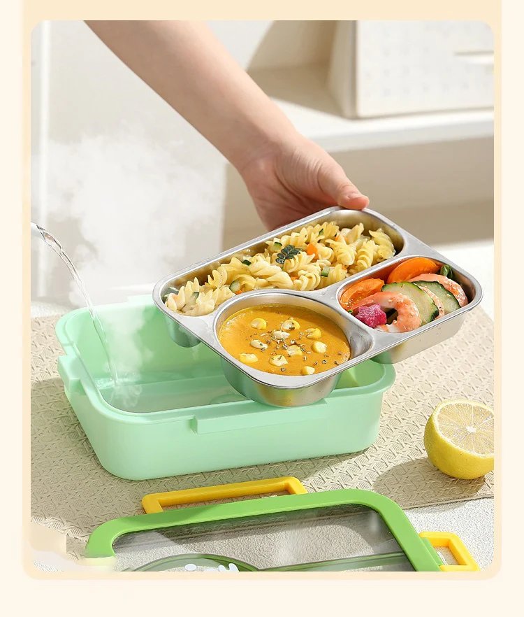 JUSTINLAU 304 Stainless Steel Lunch Box Compartment Leak-proof Student Office Workers Bento Box with Tableware Food Container JUSTINLAU 304 Stainless Steel Lunch Box Compartment Leak-proof Student Office Workers Bento Box with Tableware Food Container
