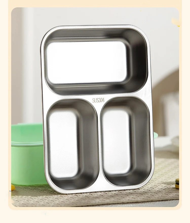 JUSTINLAU 304 Stainless Steel Lunch Box Compartment Leak-proof Student Office Workers Bento Box with Tableware Food Container JUSTINLAU 304 Stainless Steel Lunch Box Compartment Leak-proof Student Office Workers Bento Box with Tableware Food Container