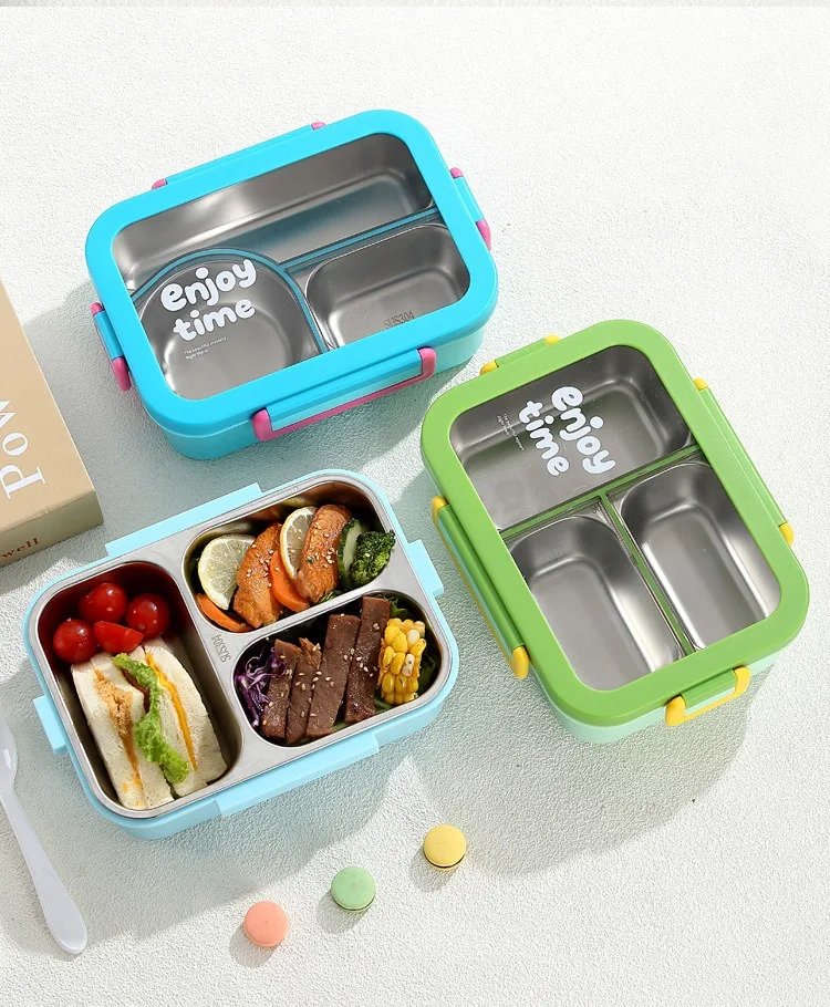 JUSTINLAU 304 Stainless Steel Lunch Box Compartment Leak-proof Student Office Workers Bento Box with Tableware Food Container JUSTINLAU 304 Stainless Steel Lunch Box Compartment Leak-proof Student Office Workers Bento Box with Tableware Food Container