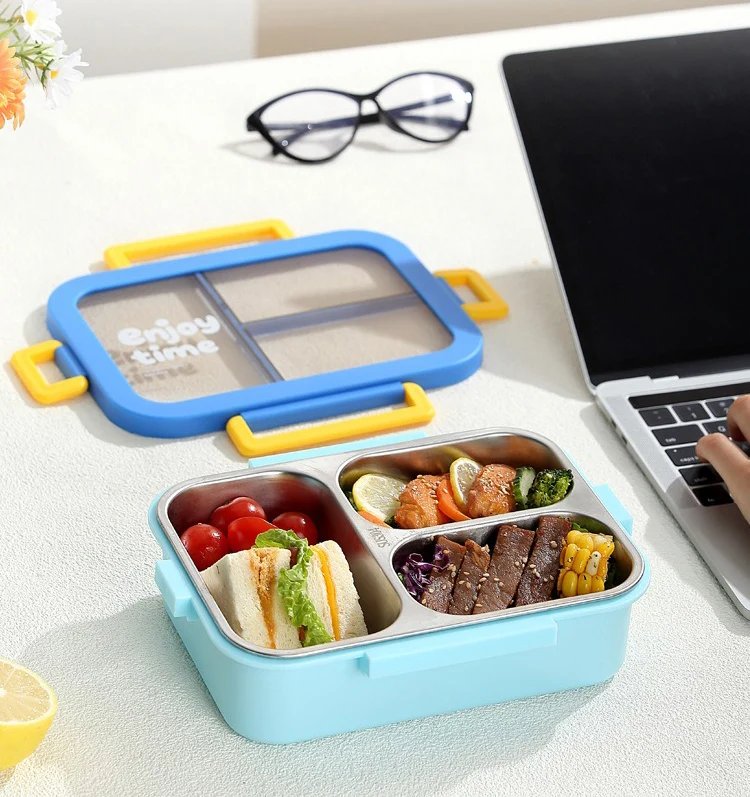 JUSTINLAU 304 Stainless Steel Lunch Box Compartment Leak-proof Student Office Workers Bento Box with Tableware Food Container JUSTINLAU 304 Stainless Steel Lunch Box Compartment Leak-proof Student Office Workers Bento Box with Tableware Food Container