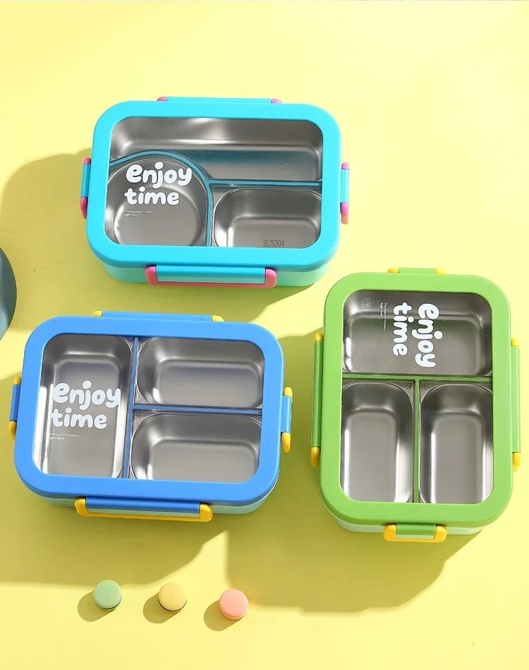 JUSTINLAU 304 Stainless Steel Lunch Box Compartment Leak-proof Student Office Workers Bento Box with Tableware Food Container JUSTINLAU 304 Stainless Steel Lunch Box Compartment Leak-proof Student Office Workers Bento Box with Tableware Food Container