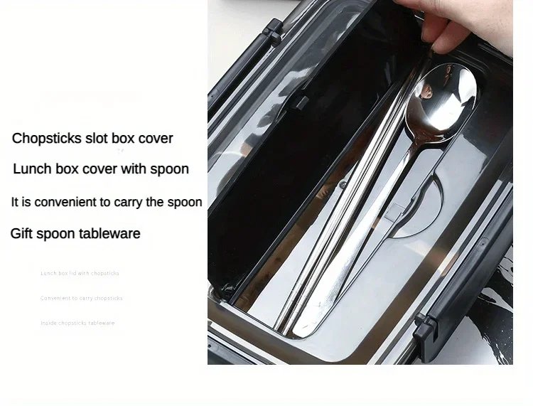 Easy-Clean Bento Container For Students & Office Workers,Leak-Proof Stainless Steel Lunch Box With 3/4 Compartments - Durable Easy-Clean Bento Container For Students & Office Workers,Leak-Proof Stainless Steel Lunch Box With 3/4 Compartments - Durable