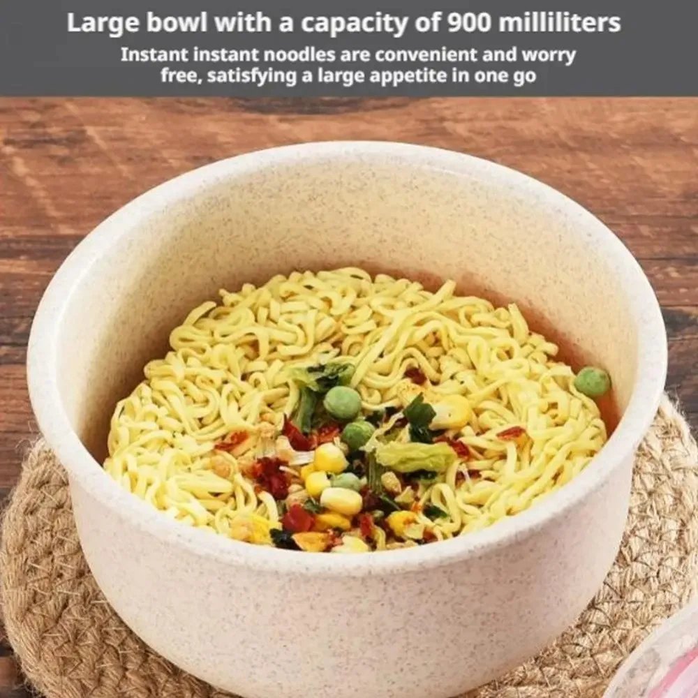 3pcs Wheat straw fresh-keeping bowl three-piece set with lid for home microwaveable plastic round lunch box 3pcs Wheat straw fresh-keeping bowl three-piece set with lid for home microwaveable plastic round lunch box