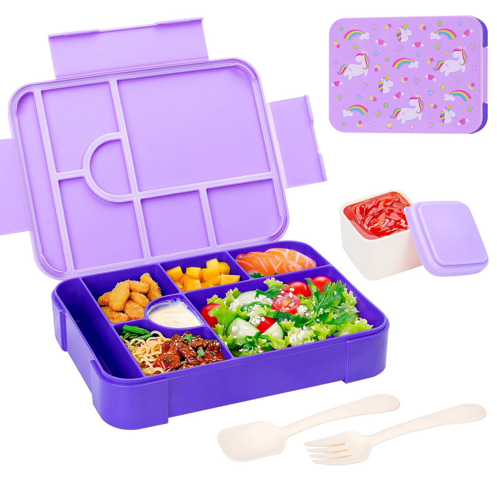 Adorable Pattern Kids Lunch Box Portable Divided Microwave Oven Bento Box Leakproof Food Container For Back to School Kitchen Adorable Pattern Kids Lunch Box Portable Divided Microwave Oven Bento Box Leakproof Food Container For Back to School Kitchen